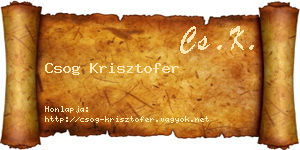 Csog Krisztofer névjegykártya